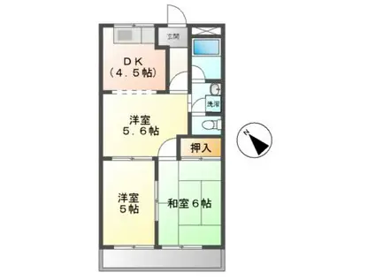 クリスタルガーデン(3K/1階)の間取り写真