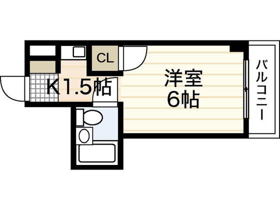 柴崎皆実町ビル(ワンルーム/2階)の間取り写真