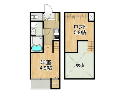 MODERN PALAZZO 貝津GRASSE(1SK/1階)の間取り写真