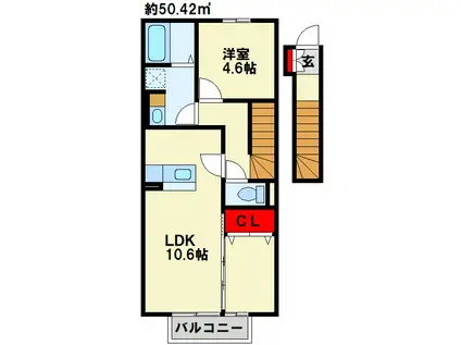 ROYAL COURT碧 II(2LDK/2階)の間取り写真