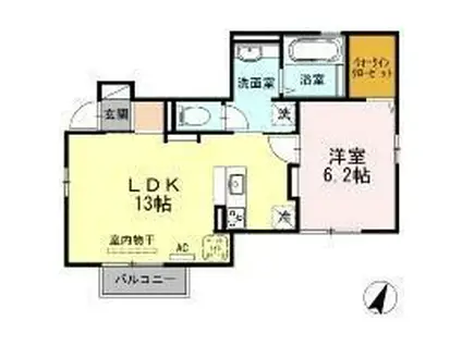 シュド プルミエールII(1LDK/1階)の間取り写真