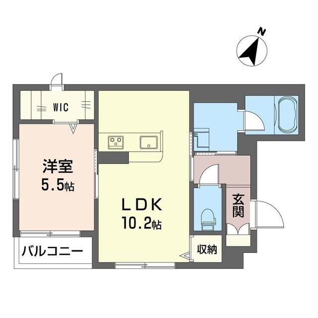 シャーメゾン広野台(1LDK/2階)の間取り写真
