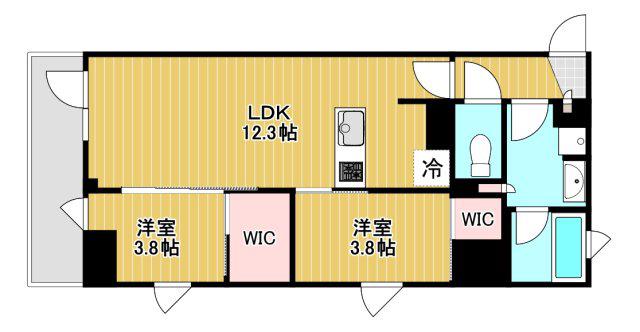 AIFLAT品川戸越パークサイド(2LDK/2階)の間取り写真