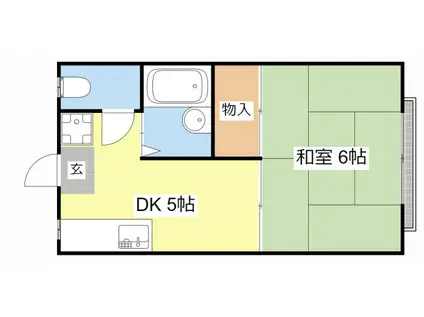 ARK五個荘I・II(1DK/1階)の間取り写真