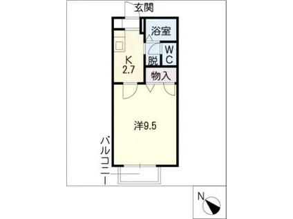 サン・マツモト A棟(1K/2階)の間取り写真