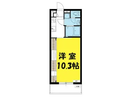 フローライトS(1K/2階)の間取り写真