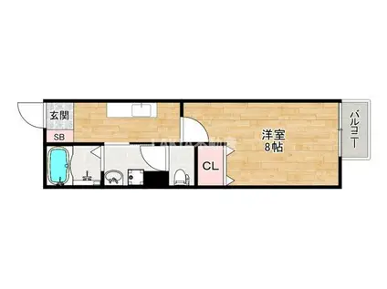 セゾン グレース(1K/1階)の間取り写真