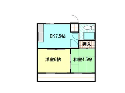 五月荘(2DK/3階)の間取り写真