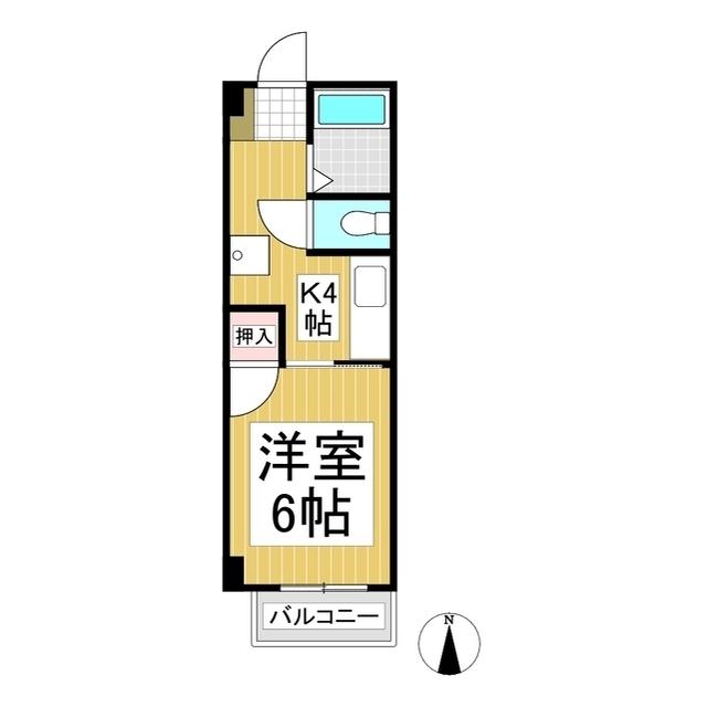 タカプナビレッジ(1K/2階)の間取り写真