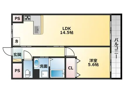 アモール(1LDK/4階)の間取り写真