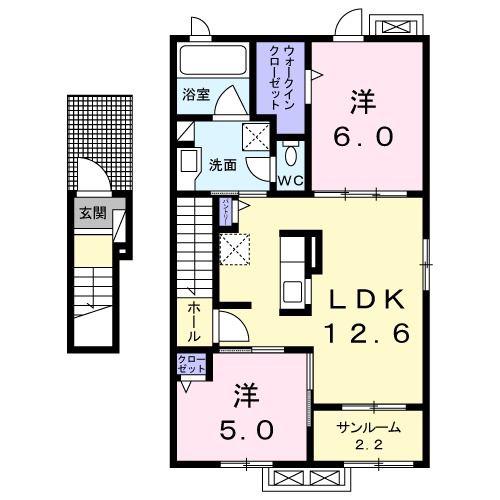 T・ボーノ(2LDK/2階)の間取り写真