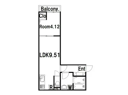 IMPERIAL今博多(1LDK/1階)の間取り写真