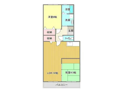 メローネINN(2LDK/2階)の間取り写真