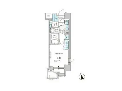 パークアクシス芝浦(1K/8階)の間取り写真