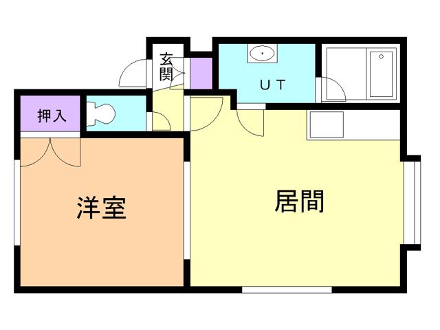 コーポオアシス(1LDK/1階)の間取り写真