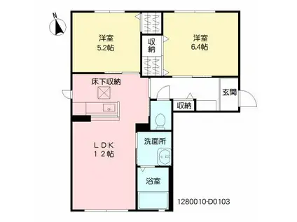 シャーメゾン和D棟(2LDK/1階)の間取り写真