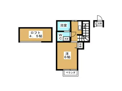 ハーベスト西荻(1K/2階)の間取り写真