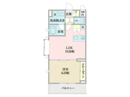 LA VERT 北与野(1LDK/3階)の間取り写真