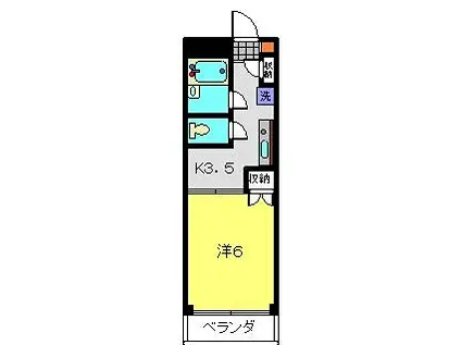 シェレバウム(1K/3階)の間取り写真