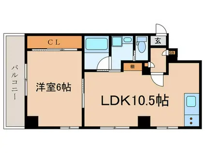 メゾン上の台(1LDK/1階)の間取り写真