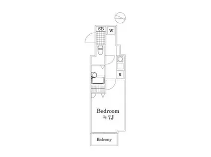 プレール・ドゥーク馬込駅前(1K/5階)の間取り写真