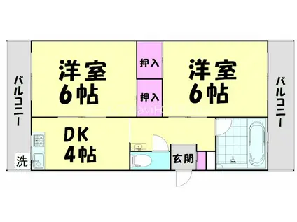 MS北島(2DK/1階)の間取り写真