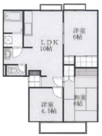 ひかりハイツ A(3LDK/2階)の間取り写真