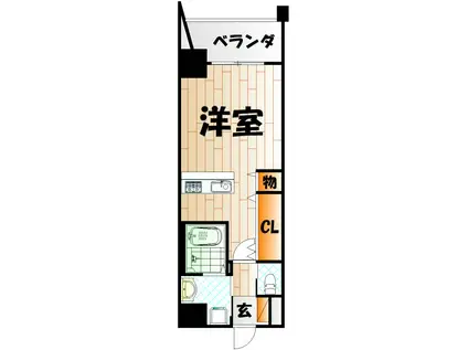 LEGEND鍛冶町(ワンルーム/9階)の間取り写真