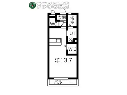 レジデンス幸田駅前(ワンルーム/3階)の間取り写真