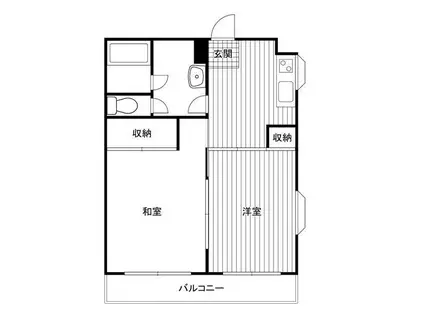 バードヒルズ戸塚II(2DK/1階)の間取り写真