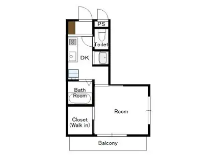 ヴィブレメゾン・ドゥ(1DK/2階)の間取り写真