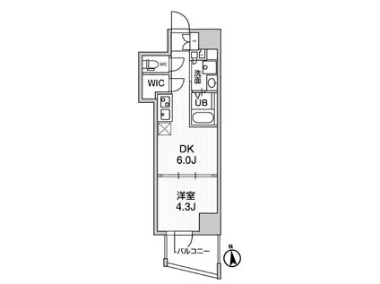 リテラス秋葉原イースト(1DK/2階)の間取り写真