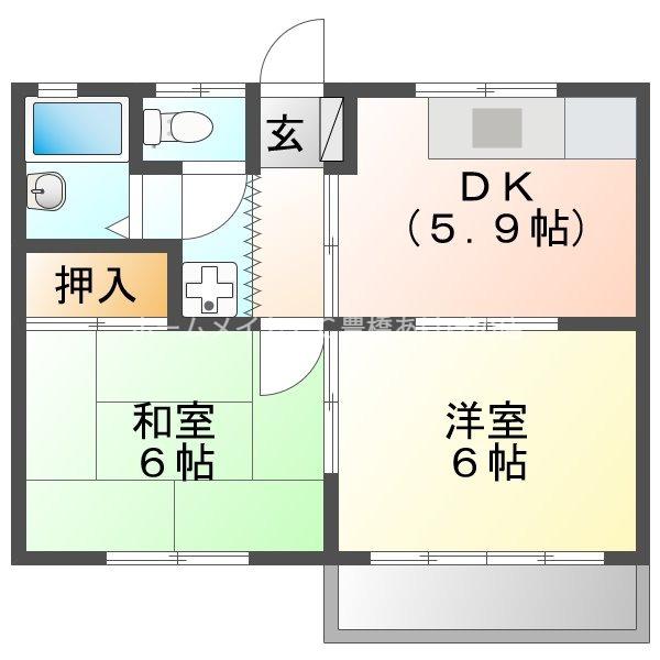 アーバン21(2DK/2階)の間取り写真