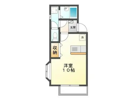 ハレ・ラウレア(1K/2階)の間取り写真