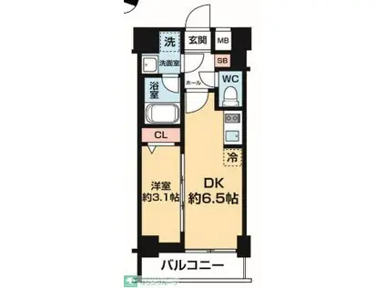 YIELD OUJIKAMIYA(1DK/2階)の間取り写真