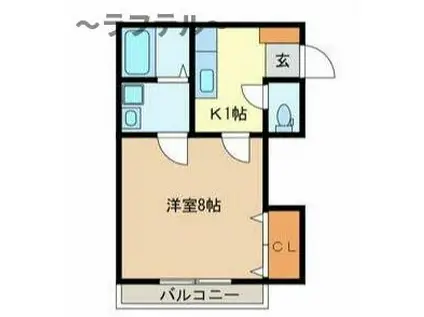 セラージュA(1K/1階)の間取り写真