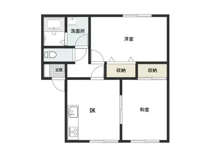 セジュールB(2DK/1階)の間取り写真