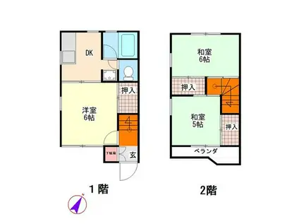 ツイン・テレスA棟(3K/1階)の間取り写真