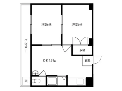 プレアール高槻春日(2DK/3階)の間取り写真