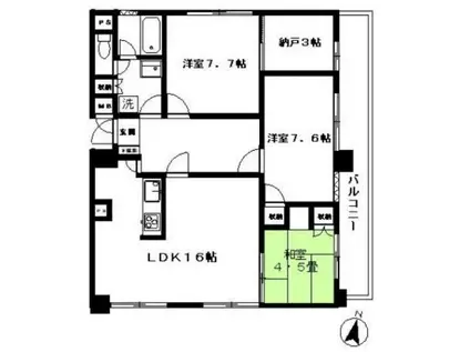 リバーサイドテラス(3SLDK/3階)の間取り写真