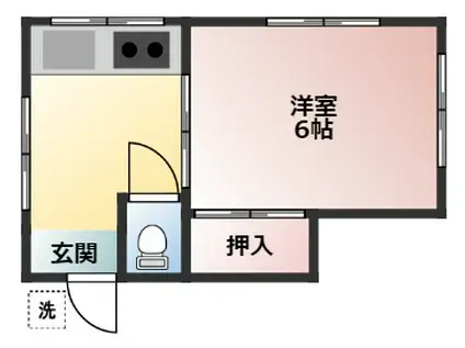 かえで荘(1K/2階)の間取り写真