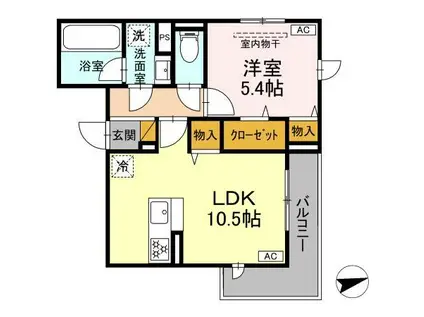 D-ROOMトリシア市川東大和田1丁目(1LDK/3階)の間取り写真