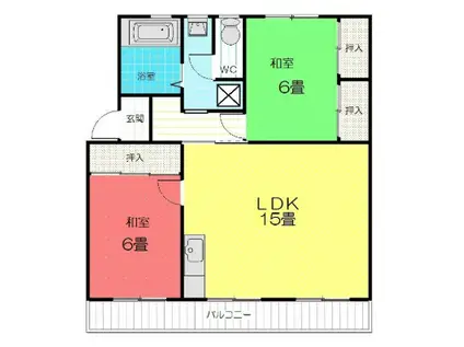 ファミールANDO(2LDK/2階)の間取り写真