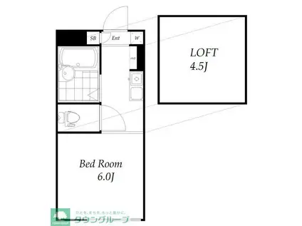クレールアルブル妙蓮寺(ワンルーム/1階)の間取り写真