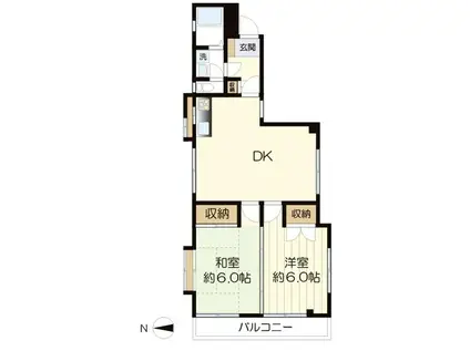 リパブリック II(2DK/2階)の間取り写真