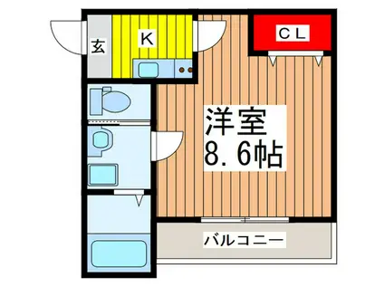 CREST(1K/3階)の間取り写真