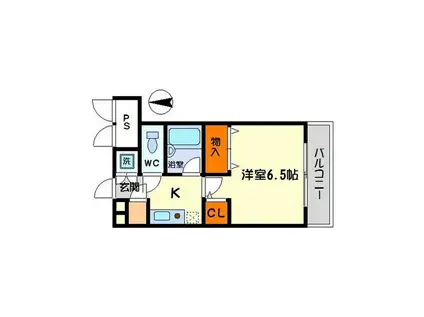 カームコート(1K/3階)の間取り写真