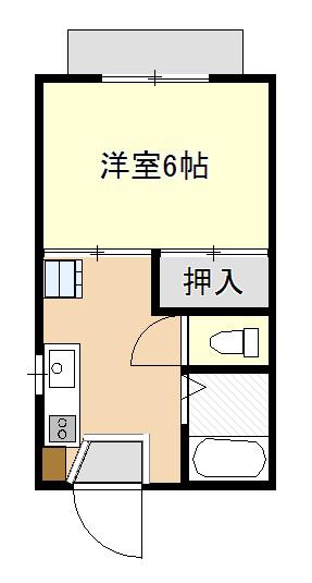 クレスト弐番館(1K/2階)の間取り写真
