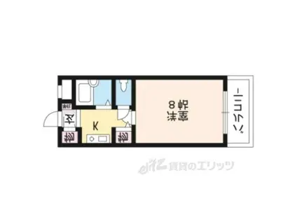 サンフェスタ東福寺A棟(1K/2階)の間取り写真