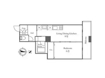 リバーシティ21 イーストタワーズ 10棟(1LDK/36階)の間取り写真